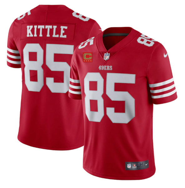 Men's Red San Francisco 49ers #85 George Kittle 2022 With 1-Star C Patch Vapor Untouchable Limited Stitched Football Jersey